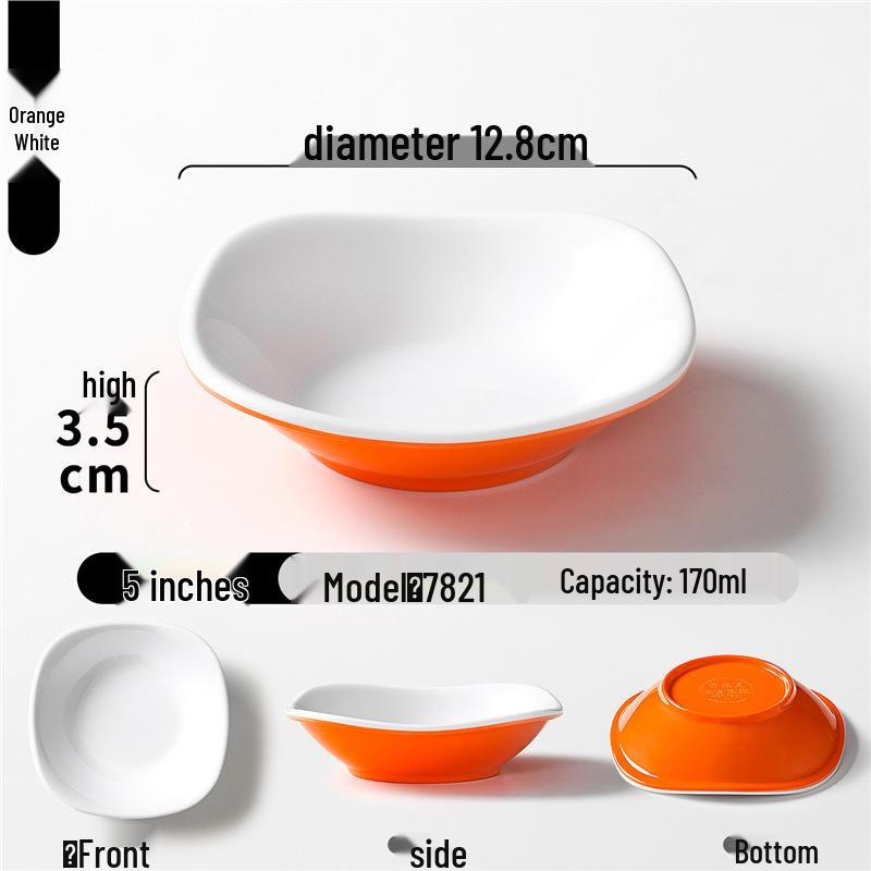 Zweifarbige Melamin-Tischware: Kleines Schalen- und Schalenset für Buffet und Grill-Dipsaucen.