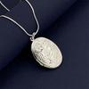 Popular 925 Sterling Silver Egg-Shaped Carved Photo Frame Pendant with Snake Bone Necklace Fashionable and Simple JewelryGood Product