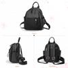 NICOLE DORIS Mini Black & Women's Backpack, Round, Small, Leather, Waterproof, Stylish, 2-Way, Cute, Anti-theft, Multi-Storage, Casual, Business,