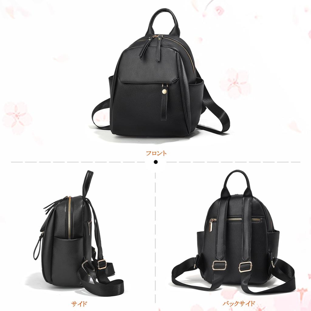 NICOLE DORIS Mini Black & Women's Backpack, Round, Small, Leather, Waterproof, Stylish, 2-Way, Cute, Anti-theft, Multi-Storage, Casual, Business,