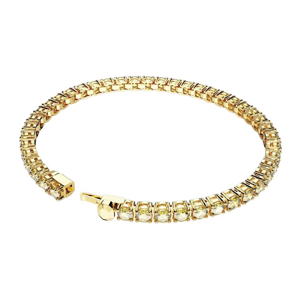 Swarovski Matrix Tennis Rotondo Giallo Cristallo Zirconia Cubica Bracciale Donna Bracciale Oro 5648933