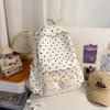 Schoolbag schoolbag women's new large-capacity student backpack fashion casual polka dot cute plush doll student bag