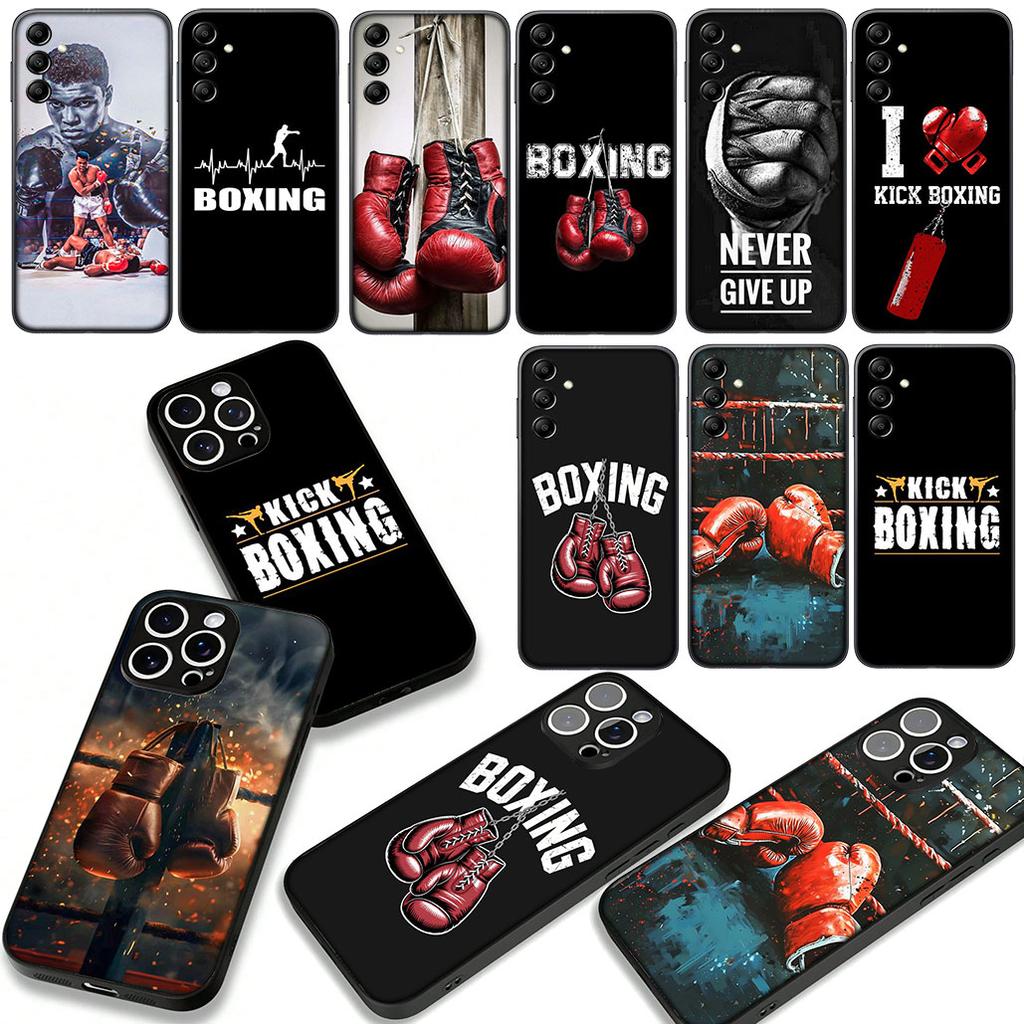 Strong Boxing Gloves Kickboxing Phone Cover Case for Apple iPhone 16 15 14 Plus 13 12 Mini 17 Pro Max + 16E Air 16+ ProMax