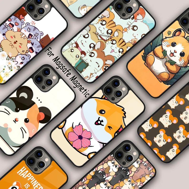 Cute Funny Hamster Funda Magnetic Phone Case For APPLE iPhone 17 Air 16 14 13 12 Pro Max 15 Plus Wireless With MagSafe Cover