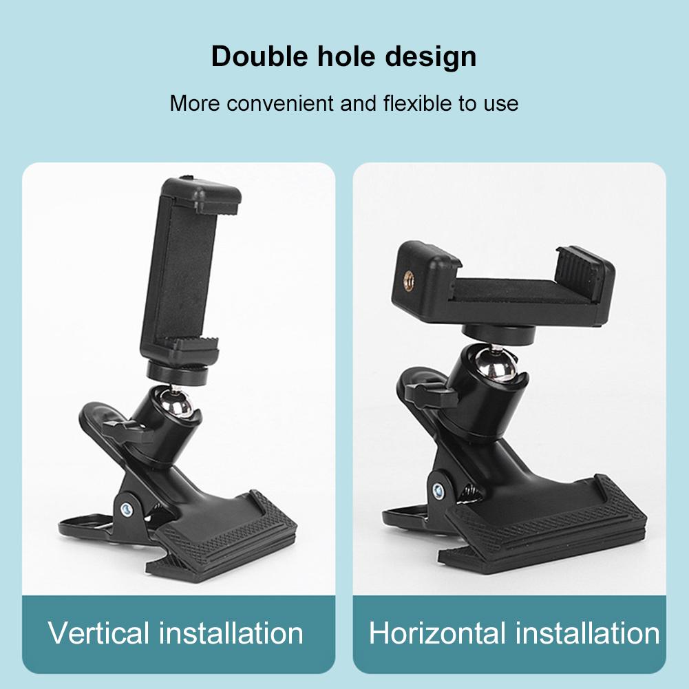 Guitar Head Clip Mobile Phone Holder Live Broadcast Bracket Stand Tripod Adjustable Guitar Head Phone Mount for Music Recording