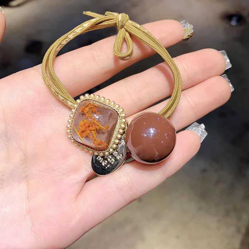 Korean Elegant Hair Rope Bracelet Scrunchie Women Elastic Hair Rubber Bands Accessories For Girls Tie Hair Ring Headdress Holder