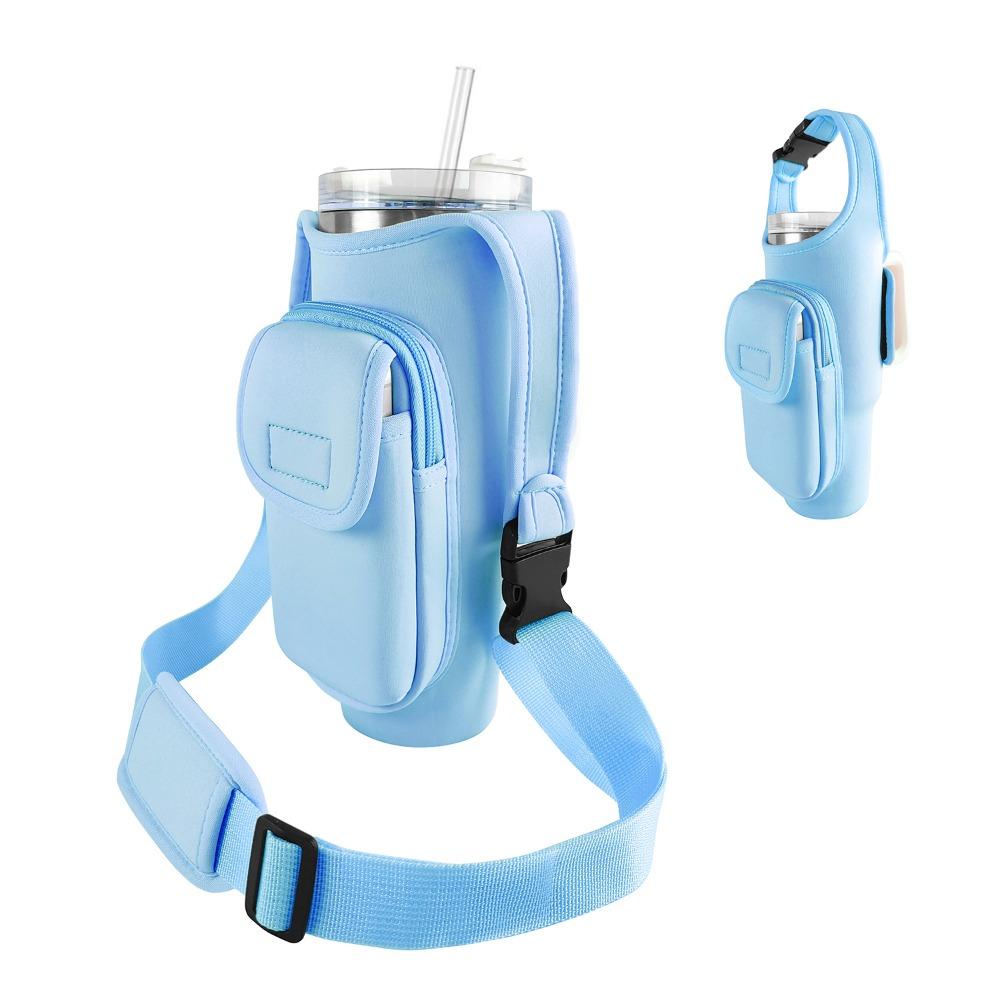 40OZ Water Bottle Holder Bag Water-resistant Large Capacity Insulating Cup Sleeve with Strap Portable Sling Purses for Women Men