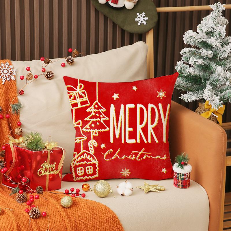New Christmas Pillow Cover Nutcracker Soldier Print Cushion Living Room Decoration Sofa Cushion
