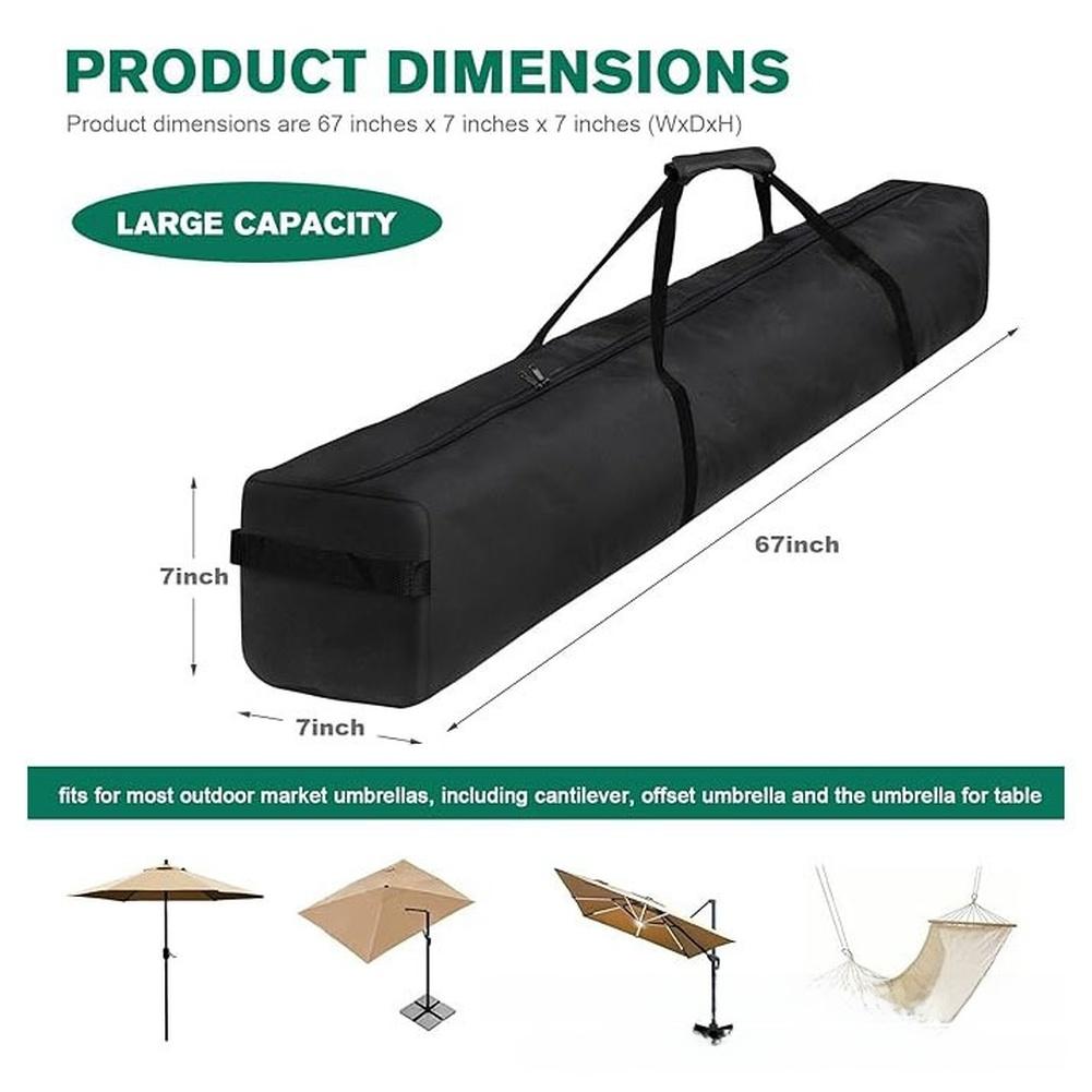 210D Oxford Umbrella Storage Bag for Outdoor Patio Beach Umbrellas with UV Resistant Coating and Side Handle Design