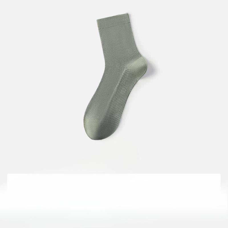 Herren Frühling und Sommer Dünn Schweißabsorbierend Deodorierend Reine Baumwolle Antibakteriell Anti-Hodennetz Netzaugen-Socken
