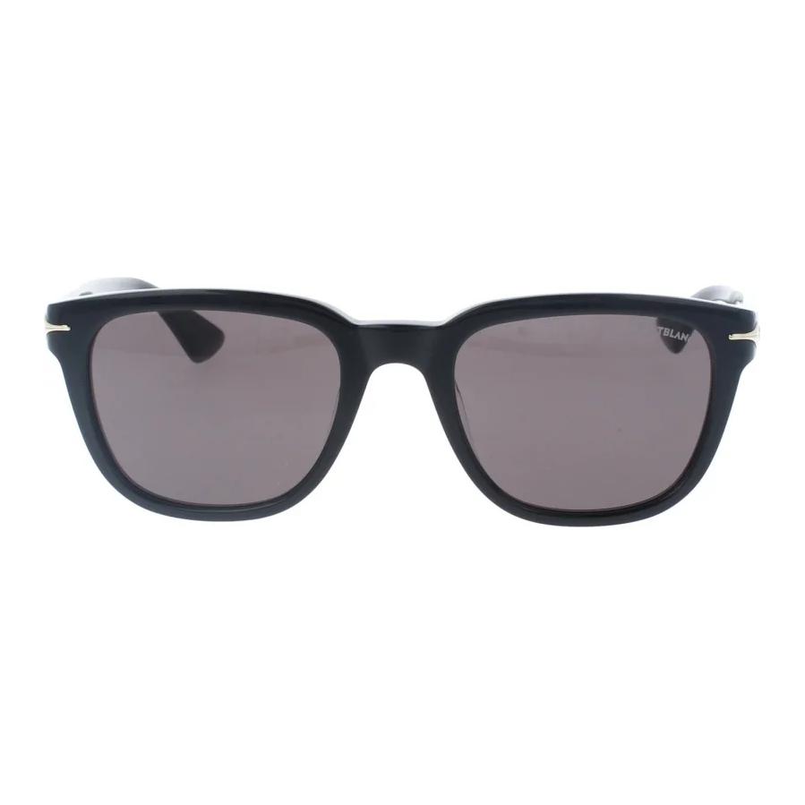Montblanc Logo Design Acetat Quadratische Sonnenbrille Herren Sonnenbrille Schwarz MB0302S00653