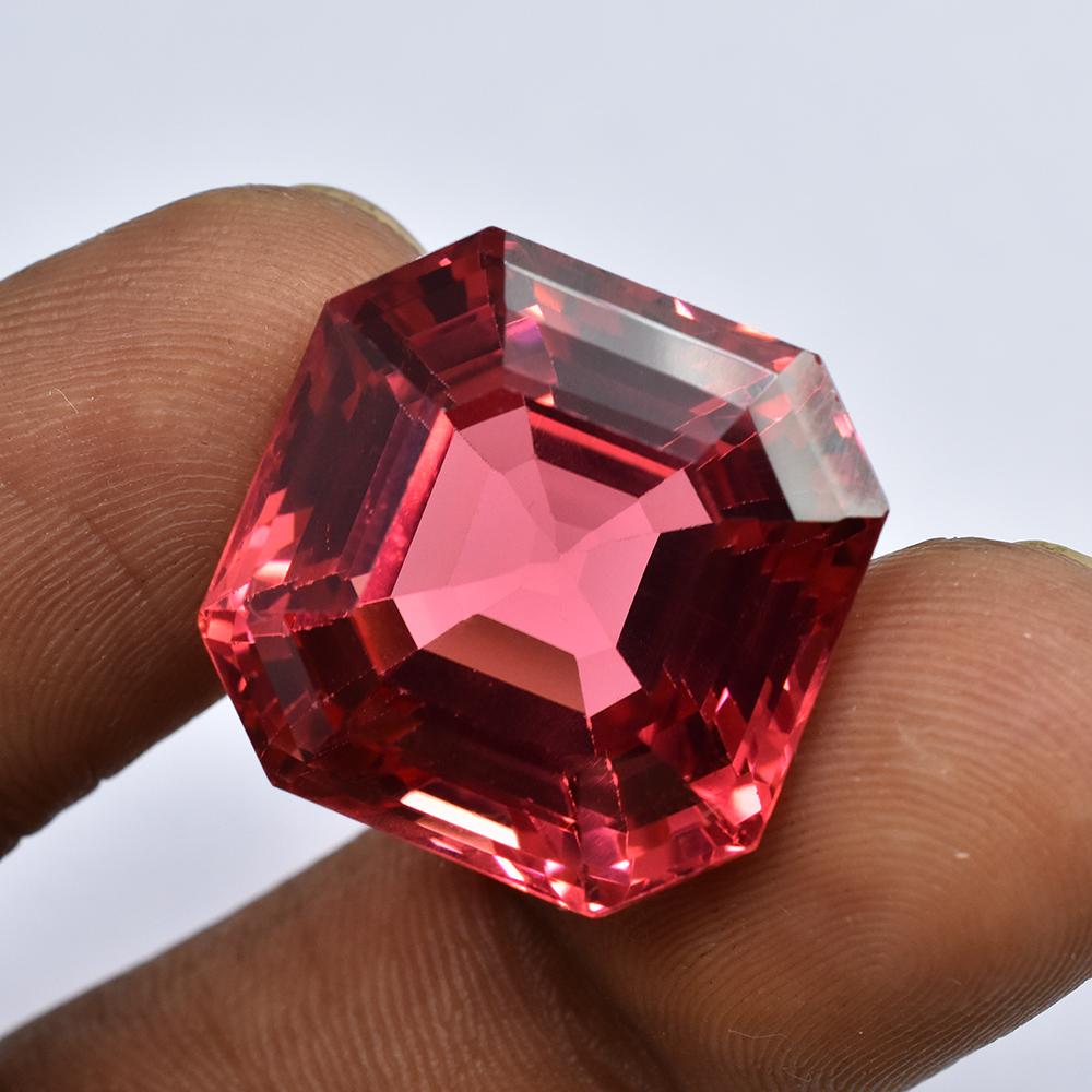 Stunning Natural Padparadscha Sapphire 50 Ct Square Certified Loose Gemstone