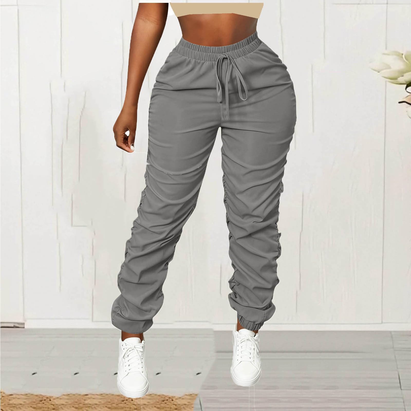 

Womens Pants With Pockets Fleece Loose Jogger Pants XL