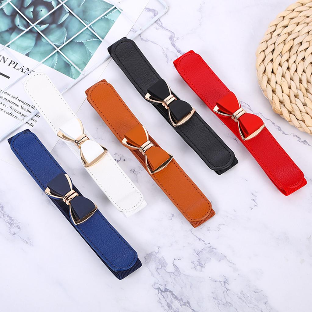 Elastic Waist Cincher for Women Adjustable Stretch Waist Belt with Decorative Buckle For Dresses Coats Jackets