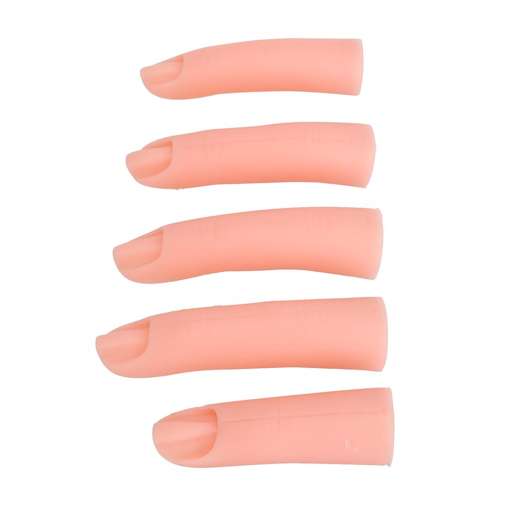 5pcs Nail Art Practice Fake Finger Professional DIY Soft Silicone Training Finger Model with Magnet
