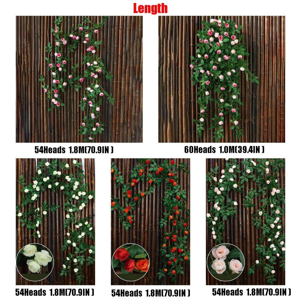 Real Touch Fake Rose Flowers Vine 54/60 Heads Decoration Bouquet Artificial Flower  Balcony Decor