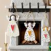 1Pc Silicone DIY Plaster Mold Pendant Hanging Ornament Dot Christmas Tree Heart Faceless Angel