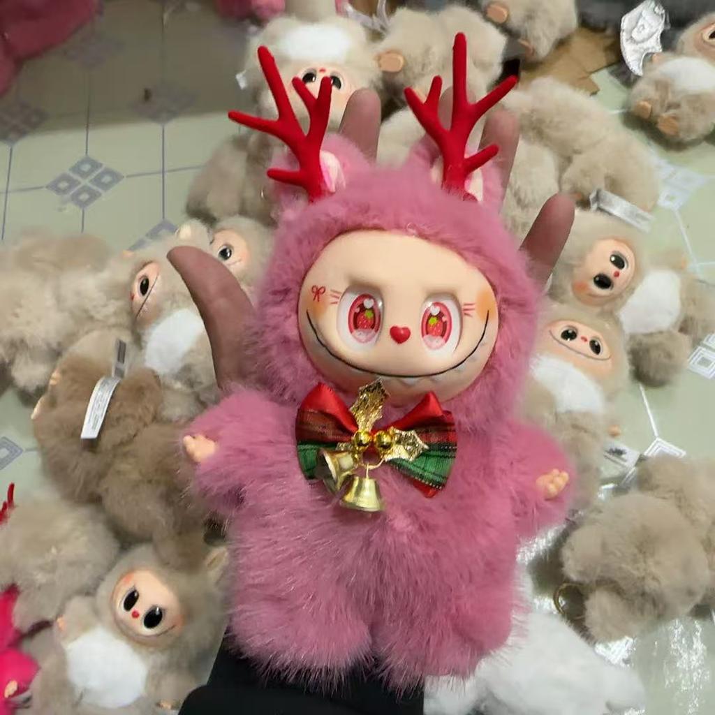 Christmas Elk Same Vinyl Face Keychain Pendant Christmas Plush Doll
