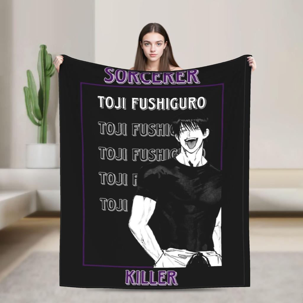 Sorcerer Killer Anime Toji Fushiguro Plush Blanket Students Flannel Throw Blanket For Living Room Warm Soft Quality Bedspread