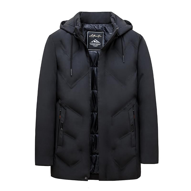 Neue Winter Baumwolljacke Herrenmantel Verdickt Warm Lässig Baumwolle Einfarbig Kapuzenjacke