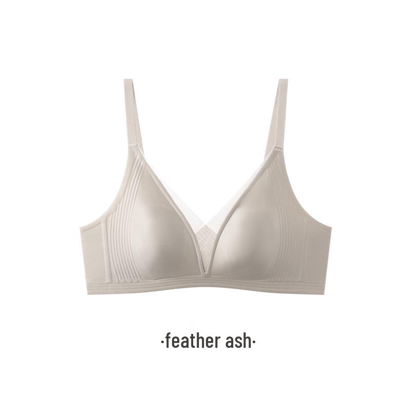 Brand Seamless Ultra-Thin Satin Bra for Women: Minimizing Big Chest, Anti-Sagging, with Gathered Rabbit Ear Cup.