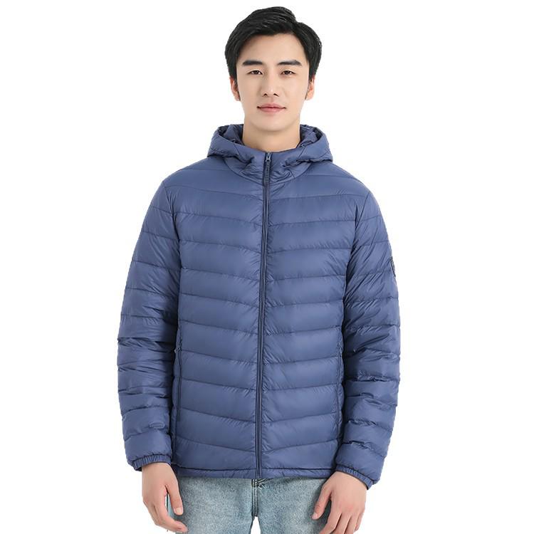 Men's Lightweight Hooded Down Jacket 2025 – Short Style, Stand-Up Collar, Trendy Winter White Duck Down Outerwear