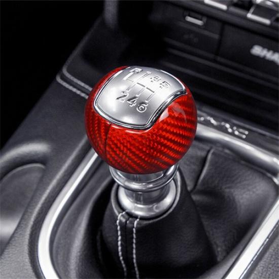Red Hard Carbon Fiber Manual Gear Shift Sticker For Ford Mustang 18 19 20 21 22