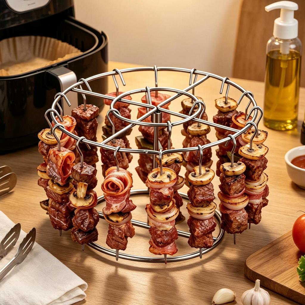 Stainless Steel Vertical Grill Rack Detachable String Grill Vertical Barbecue Skewer Bracket 11 Skewer Holder Barbecue Rack
