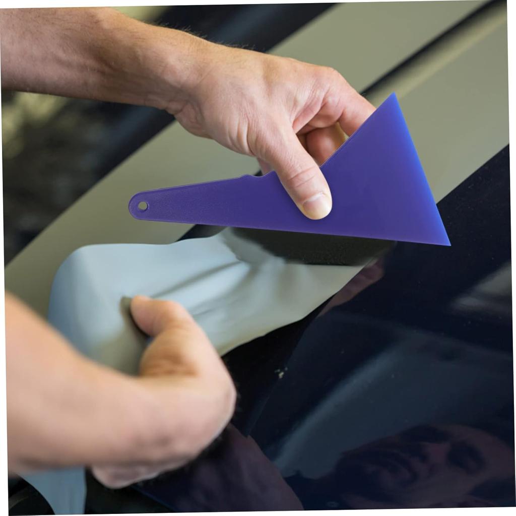 Housoutil Car Vinyl Wrap Squeegee Triangle Scraper for Auto Window Tint and Decal Application Flexible Plastic Tool with Hanging Hole 8.3X4.7X0.4