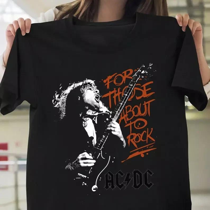 AC DC For Those About To Rock Black T-shirt Tee Men All Size Unisex T-Shirt L