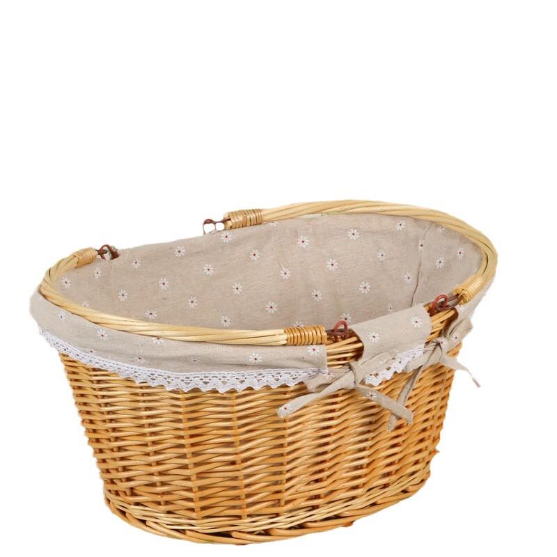 OEING Handgeflochtener Rattan Picknickkorb
