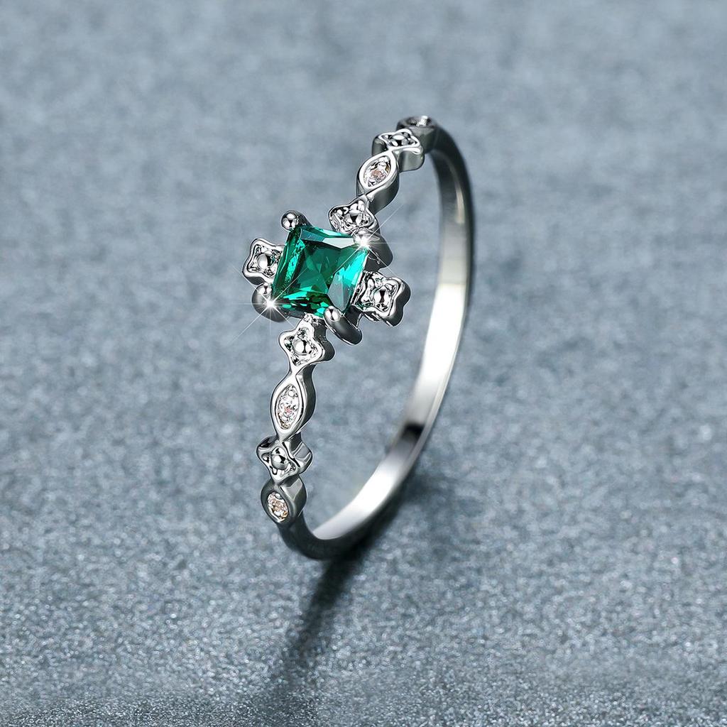 Chic Blue Topaz & Diamond Ring - European & American Style