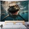 Underwater World Tapestry Wall Hanging Dolphin Shark Seaweed Art Print Tapestry Cartoon Home Sheets Bedroom Wall Decoration