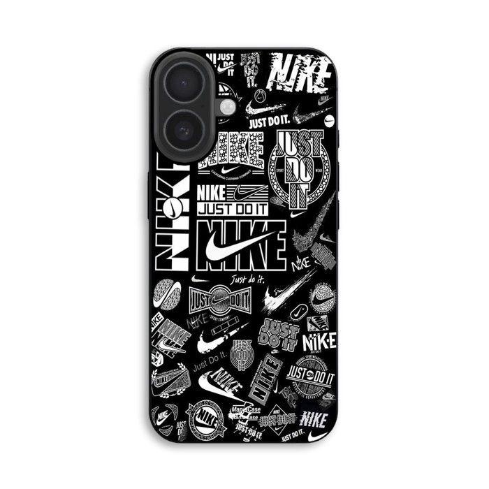 Hülle Für iPhone 18 Nike Air Logo Graffiti Schwarz und Weiß Maniacase schwarz