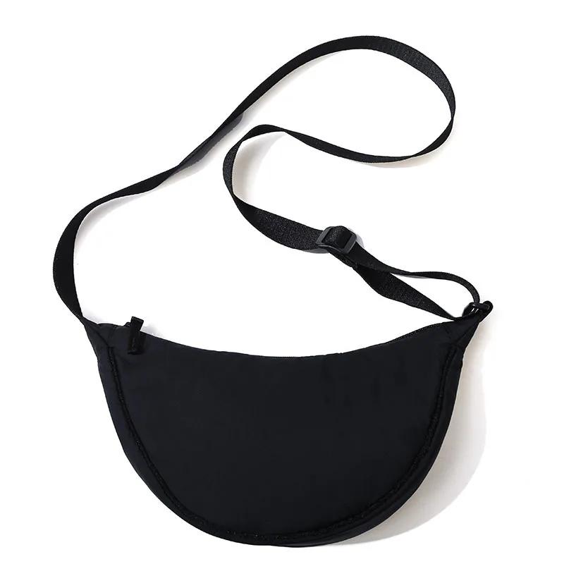 Solid Women's Portable Shoulder Bag Simple Female Nylon Cloth Padded Crossbody Bags Travel Purse Handbags Messenger Bag