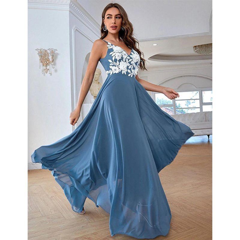 

Женское сексуальное платье из Африки, длинное, для вечеринки, летнее Sky Blue S