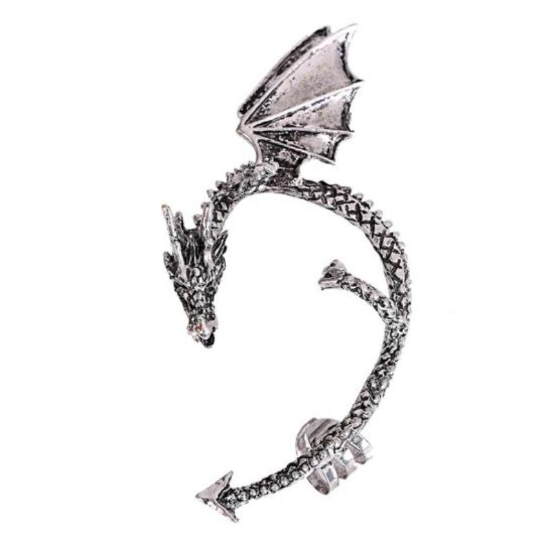 1Pc Dragon Shaped Ear Cuff Exaggerated Hip Hop Gothic Punk Non-Piercing Clip Wrap Cartilage