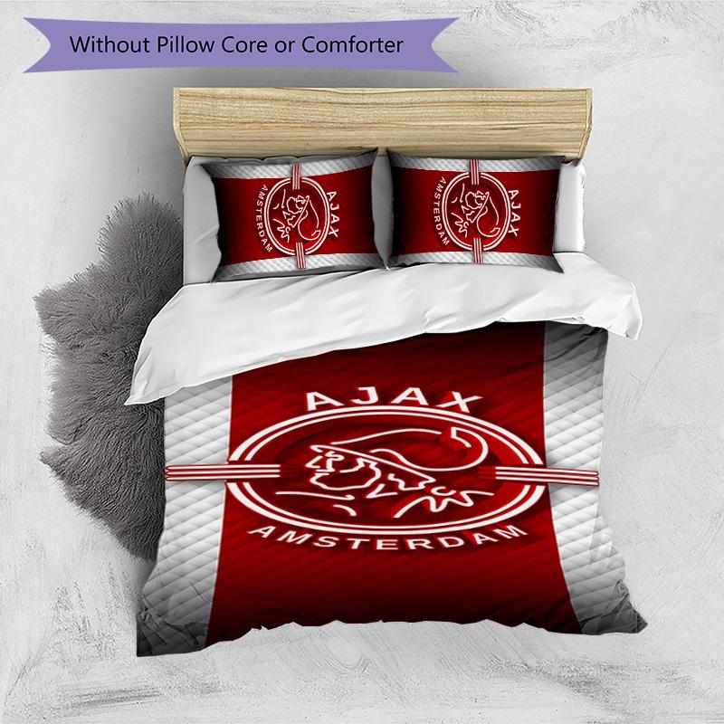 3pcs AFC Ajax pattern bedding set duvet cover set includes duvet cover &pillowcases,perfect all season bedroom decoration&gift
