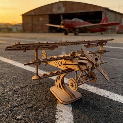 Wooden Latest Style Compact Airplane Toy Puzzle DO-IT-YOURSELF Wooden 3D Truck Assembly Learning Birthday Present Christmas Present
