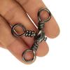 50pcs 3 Way Stainless Steel Fishing Swivel Rolling Solid Ring Fishing Line Connector Swivel Ring
