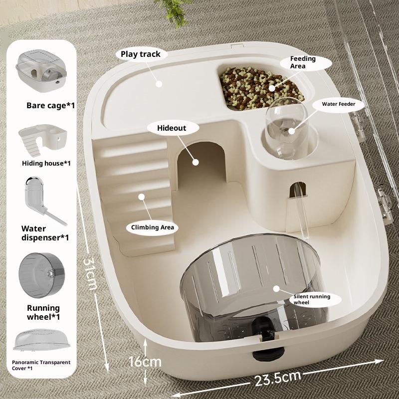 Πολυτελές Χάμστερ Μεγάλης Χωρητικότητας Χρυσό Χάμστερ Κλουβί Κατοικία Βίλα Μεγάλο 2-Επιπέδων Πλατφόρμα Κλουβί Κρυψώνα Μικρό Κατοικίδιο Προμήθειες