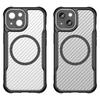 For iPhone 15 Case Compatible with MagSafe Carbon Fiber Texture TPU+PC Phone Cover
