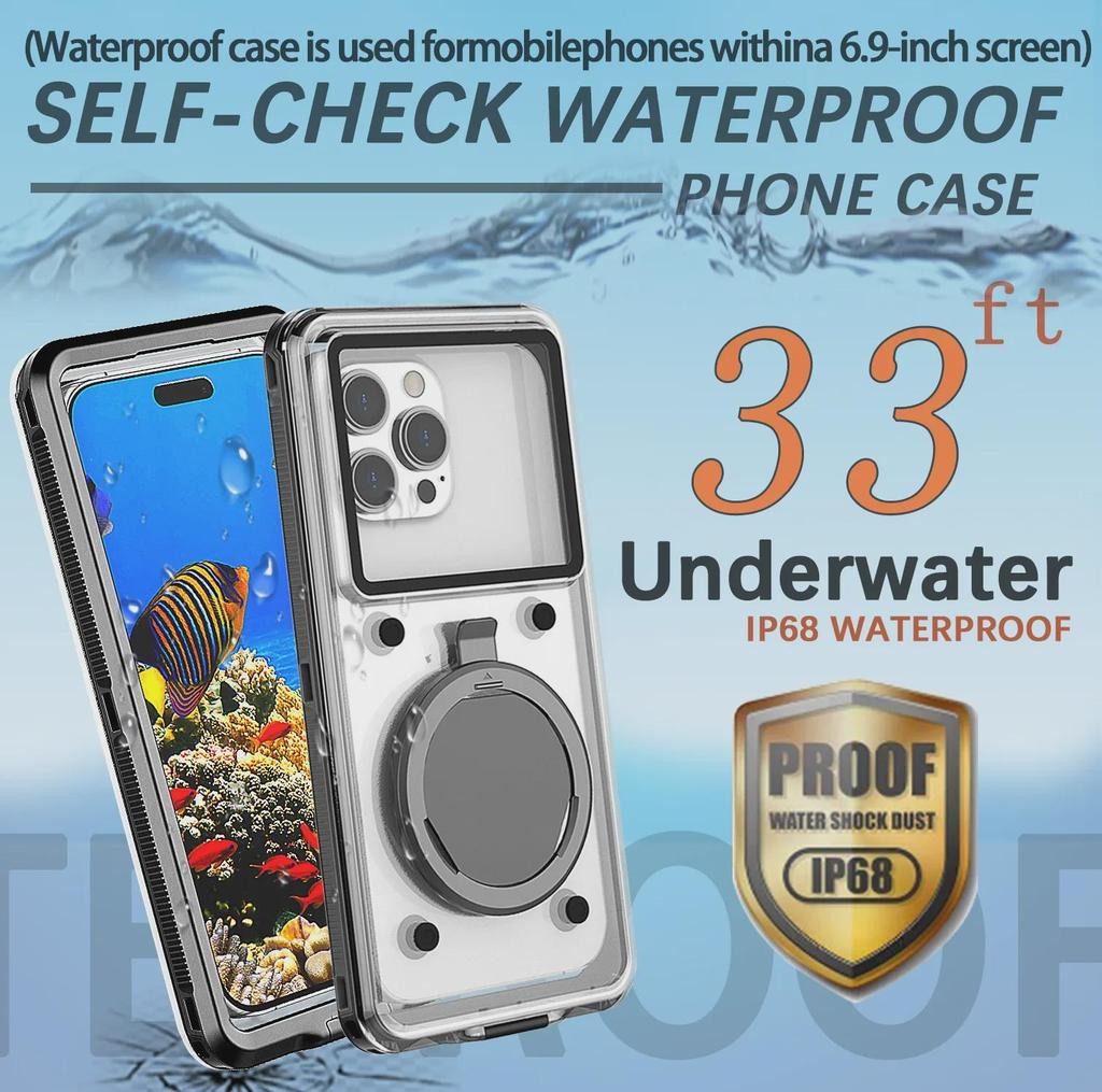 Waterproof Self-Checking Phone Case for 6.9-Inch Apple, Huawei, Samsung, OPPO, VIVO, and Xiaomi Models