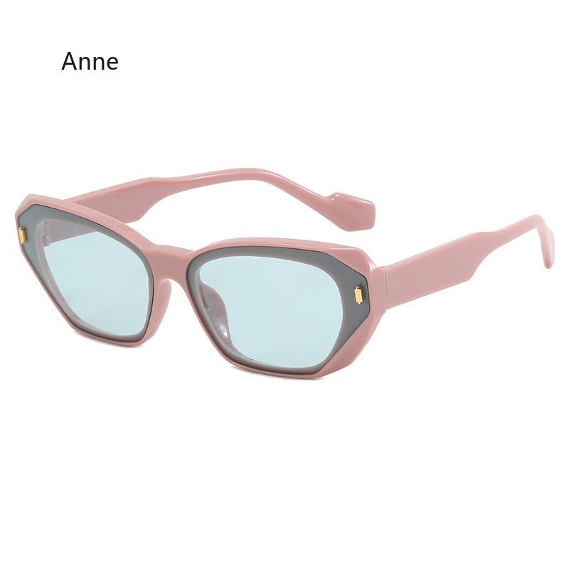 Square Cat Eyes Sunglasses Unisex Shade Sun Glasses Rivet Personality Punk Style for Women And Men