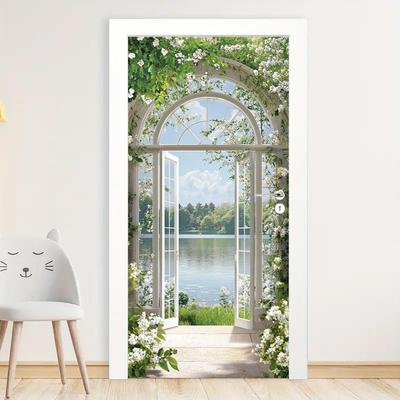 Vibrant Sunlight and Floral Self-Adhesive Wall Stickers - Living Room, Bedroom, and Office Decor Options | Modern Abstract Art Murals