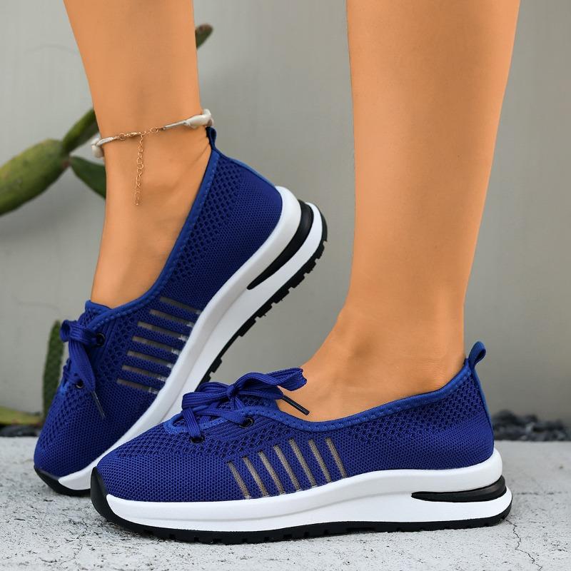Fashion 2025 Womens Comfort Breathable Sneakers Plus Size Soft Thick Sole Non Slip Mesh Shoes Woman Summer Platform Lace Up Casual Shoes
