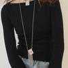 August Harmony Fringe Chain Long Necklace