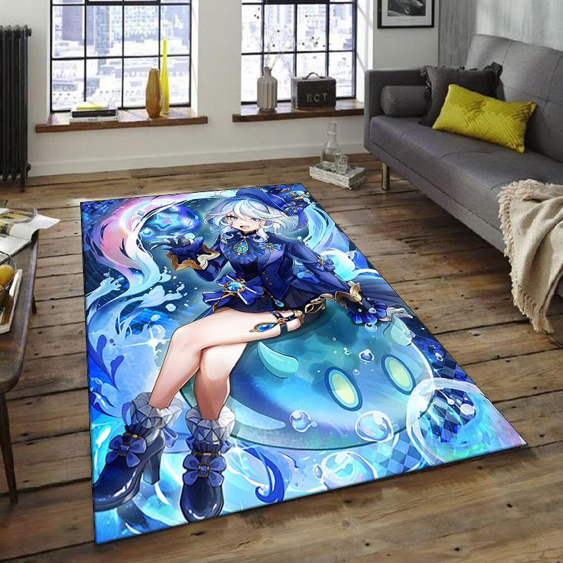 1pc Genshin Impact Furina1 Design Area Rug - Non-Slip, Soft & Cozy Floor Mat for Living Room, Bedroom, Office - Indoor/Outdoor Decorative Carpet