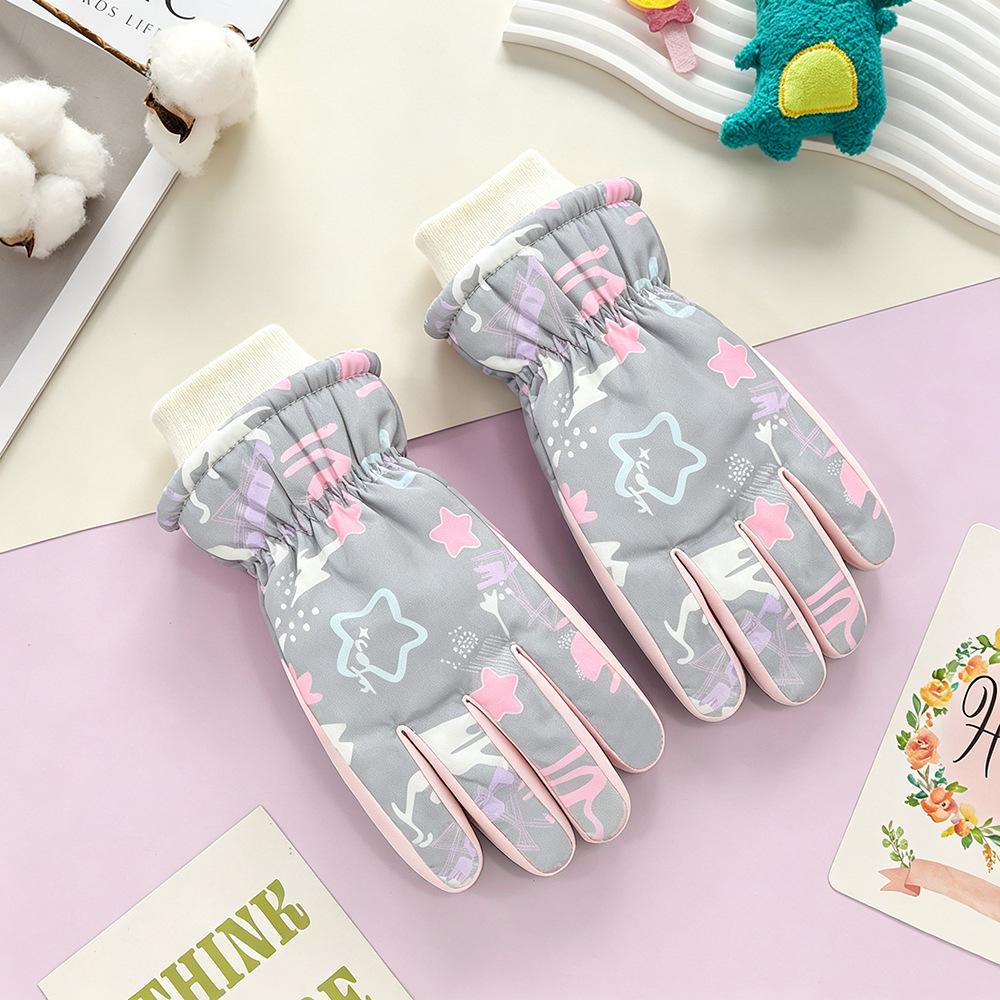 Kids' Winter Ski Gloves: Waterproof, Windproof, Thick Fleece-Lined for Boys & Girls Snow Play, Cycling, and Outdoor Activities