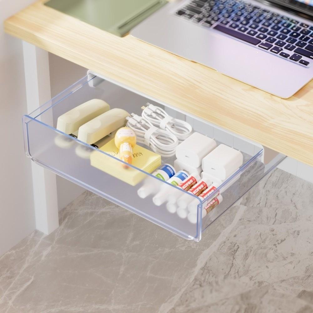 Space Saving Under Desk Drawer Organizer Slide Buckle Hidden Office Organizer  Children Girls Boys